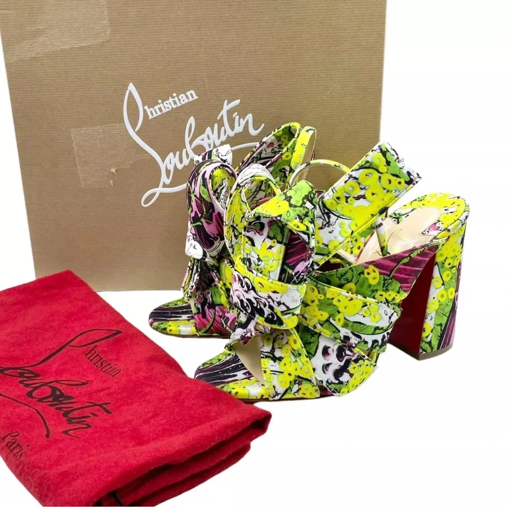 Vibrant Patterned Strappy Sandals - Picture 3 of 12